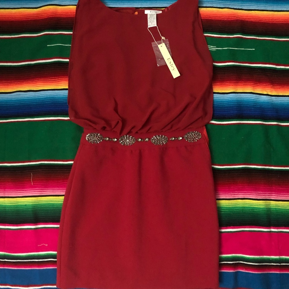 Esley Red Embellished Dress